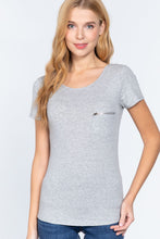 Load image into Gallery viewer, Short Sleeved Top W/zipper Pocket