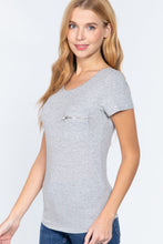 Load image into Gallery viewer, Short Sleeved Top W/zipper Pocket