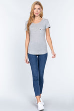 Load image into Gallery viewer, Short Sleeved Top W/zipper Pocket