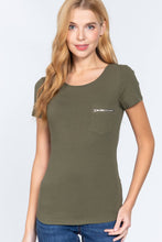Load image into Gallery viewer, Short Sleeved Top W/zipper Pocket