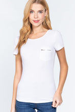 Load image into Gallery viewer, Short Sleeved Top W/zipper Pocket