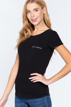 Load image into Gallery viewer, Short Sleeved Top W/zipper Pocket