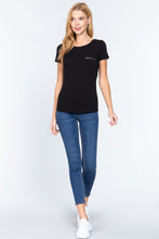 Load image into Gallery viewer, Short Sleeved Top W/zipper Pocket