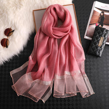 Load image into Gallery viewer, Satin & Mesh Accented Scarf