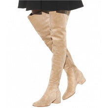 Load image into Gallery viewer, Suede Over The Knee Low Heeled Boots
