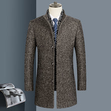 Load image into Gallery viewer, Tweed Wool Stand-up Collar Coat