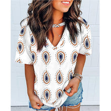 Load image into Gallery viewer, Women Loose Short Sleeve Printed T-Shirt Top