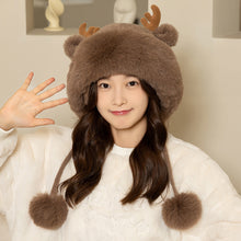 Load image into Gallery viewer, Antler Knitted Plush Hat