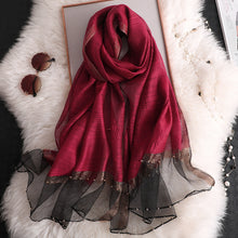 Load image into Gallery viewer, Satin & Mesh Accented Scarf