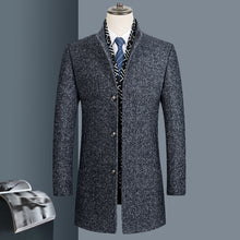 Load image into Gallery viewer, Tweed Wool Stand-up Collar Coat