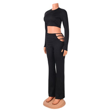 Load image into Gallery viewer, Pure Color Sexy Hollow Hip Two-Piece Suit