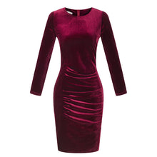 Load image into Gallery viewer, Shimmering Velour Ruched Dress