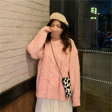 Load image into Gallery viewer, Thick High Collar Chenille Cable Sweater