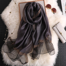 Load image into Gallery viewer, Satin & Mesh Accented Scarf