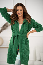 Load image into Gallery viewer, Hooded Knit Maxi Casual Cardigan