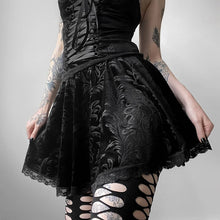 Load image into Gallery viewer, Velvet Lace Trimmed Skirt