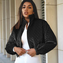 Load image into Gallery viewer, Diamond Quilted High Collar Jacket