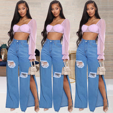 Load image into Gallery viewer, Summer Fashion Ripped Split Jeans
