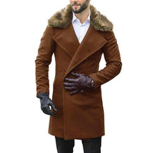 Load image into Gallery viewer, Long Wool Solid Color Coat with Fur Collar