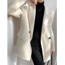 Load image into Gallery viewer, Winter White Cashmere Woolen Blazer