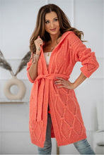 Load image into Gallery viewer, Hooded Knit Maxi Casual Cardigan