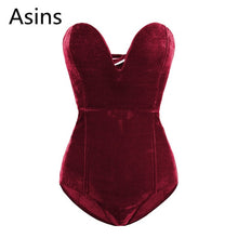 Load image into Gallery viewer, Velvet Sleeveless Bodysuit