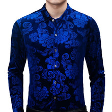 Load image into Gallery viewer, Velvet Floral Slim Fit Shirt