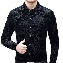 Load image into Gallery viewer, Velvet Floral Slim Fit Shirt