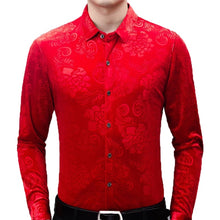Load image into Gallery viewer, Velvet Floral Slim Fit Shirt