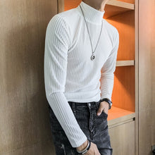 Load image into Gallery viewer, Velvet Solid Color High Collar Long-sleeved Shirt