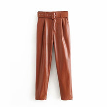 Load image into Gallery viewer, Belted Elegant Trousers with Pockets