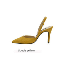 Load image into Gallery viewer, Mid-heeled Solid Color Suede Pointed Toe Shoes