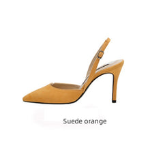 Load image into Gallery viewer, Mid-heeled Solid Color Suede Pointed Toe Shoes