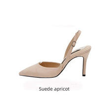 Load image into Gallery viewer, Mid-heeled Solid Color Suede Pointed Toe Shoes