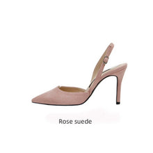 Load image into Gallery viewer, Mid-heeled Solid Color Suede Pointed Toe Shoes