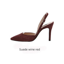 Load image into Gallery viewer, Mid-heeled Solid Color Suede Pointed Toe Shoes