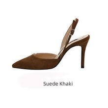 Load image into Gallery viewer, Mid-heeled Solid Color Suede Pointed Toe Shoes