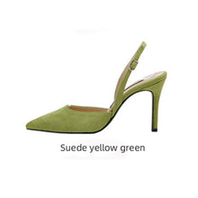 Load image into Gallery viewer, Mid-heeled Solid Color Suede Pointed Toe Shoes