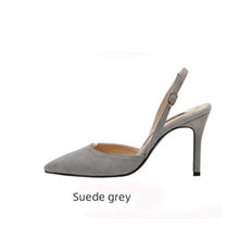 Load image into Gallery viewer, Mid-heeled Solid Color Suede Pointed Toe Shoes