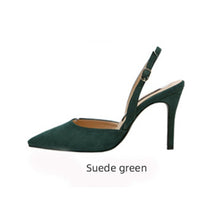 Load image into Gallery viewer, Mid-heeled Solid Color Suede Pointed Toe Shoes