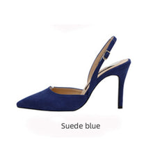 Load image into Gallery viewer, Mid-heeled Solid Color Suede Pointed Toe Shoes