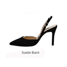 Load image into Gallery viewer, Mid-heeled Solid Color Suede Pointed Toe Shoes