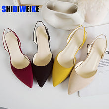 Load image into Gallery viewer, Velour Sling Back Low Heeled Pumps