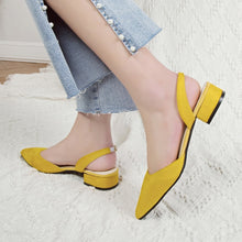 Load image into Gallery viewer, Velour Sling Back Low Heeled Pumps