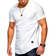 Load image into Gallery viewer, Solid Color Pleated Short Sleeve T-Shirt