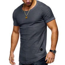 Load image into Gallery viewer, Solid Color Pleated Short Sleeve T-Shirt
