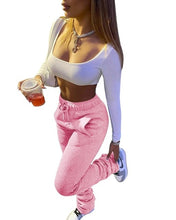 Load image into Gallery viewer, Stack Drawstring Pleated Sweatpants