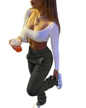 Load image into Gallery viewer, Stack Drawstring Pleated Sweatpants