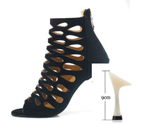 Load image into Gallery viewer, Mesh Suede Cross Strap Heeled Sandals