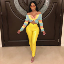 Load image into Gallery viewer, Latex High Waist Solid Color Pencil Pants